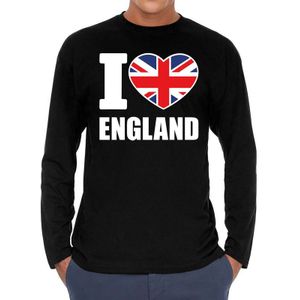 I love England long sleeve t-shirt zwart voor heren - Feestshirts