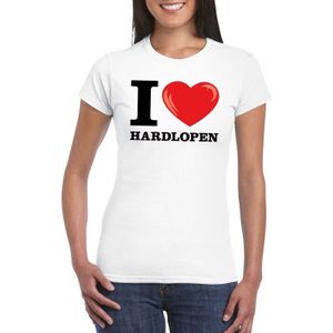 I love hardlopen t-shirt wit dames - Feestshirts