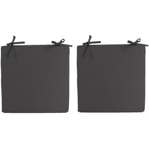 8x stuks stoelkussens voor binnen en buiten in de kleur antraciet grijs 40 x 40 cm - Sierkussens