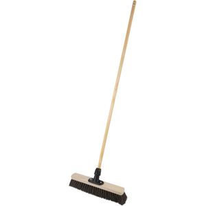 Bezem buiten - arenga - 40 cm - zwart - steel 140 cm - straatbezem - harde bezem - Bezem