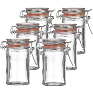 Urban Living Weckpotje/inmaakpotje - 10x - mini - 70 ml - glas - met beugelsluiting