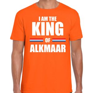 I am the King of Alkmaar Koningsdag t-shirt oranje voor heren - Feestshirts