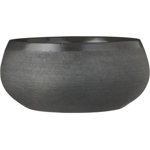 Mica Decorations Bloempot - schaal - grijs - keramiek - 26x12 cm - plantenpotten