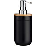 Berilo badkamer accesoires set Malaga - toiletborstel/pedaalemmer/zeeppomje - zwart