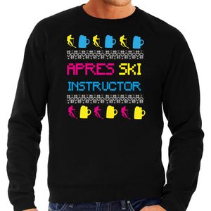 Apres ski sweater voor heren - apres ski instructor - zwart - winter trui - Feesttruien