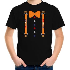 Holland kostuum t-shirt zwart voor kinderen - EK/WK - Koningsdag shirts - Feestshirts