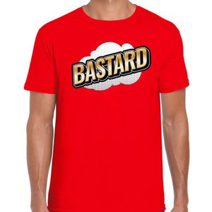 Fout Bastard t-shirt in 3D effect rood voor heren - foute party fun tekst shirt / outfit - popart - Feestshirts