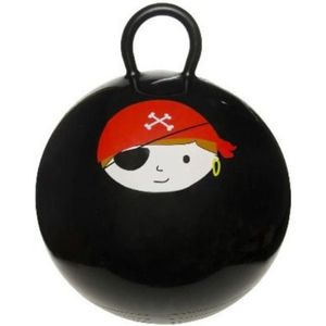 Skippybal zwart met piraat 45 cm voor jongens - Skippyballen buitenspeelgoed voor kinderen