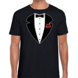 Gangster / maffia pak kostuum t-shirt zwart voor heren - Feestshirts