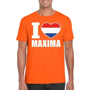 Oranje I love Maxima shirt heren - Feestshirts