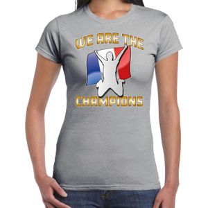 Verkleed T-shirt voor dames - Frankrijk - grijs - voetbal supporter - themafeest - Feestshirts