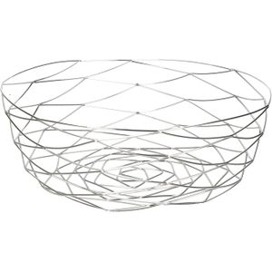 Medium-size fruitschaal Chrome metal rond 27 x 11 cm - Fruitschalen