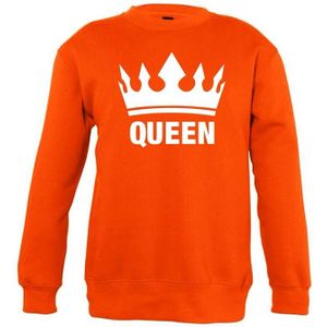 Oranje Koningsdag Queen sweater kinderen - Feesttruien