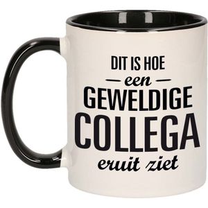 Geweldige collega eruit ziet mok / beker zwart wit 300 ml - Cadeau mokken - feest mokken