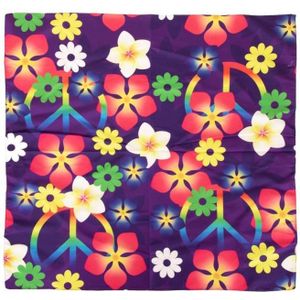 Toppers Carnaval/festival hippie flower power bandana met bloemenprint - Verkleedhaardecoratie