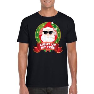 Ugly Kerstmis shirt zwart wiet rokende Kerstman voor mannen - kerst t-shirts