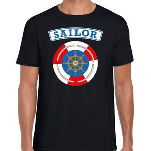 Zeeman/sailor verkleed t-shirt zwart voor heren - Feestshirts