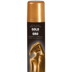 Gouden bodypaint spray/body- en haarspray - Verkleedhaarkleuring
