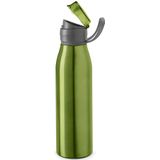 2x Stuks aluminium waterfles/drinkfles groen met klepdop en handvat 650 ml - Drinkflessen