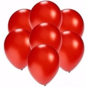 Zakje 25x metallic rode party ballonnen klein - Ballonnen