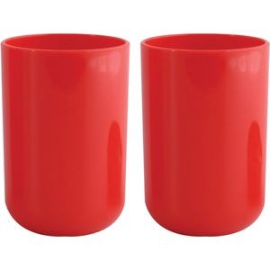 MSV Drinkbeker/limonadebeker - 4x - PS kunststof - rood - 490 ml - camping bekers