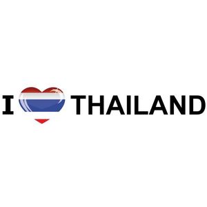 5x stuks I Love Thailand vlaggen thema sticker 19 x 4 cm - Feeststickers