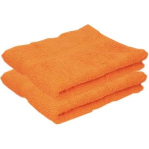 2x Towel City oranje handdoeken 50 x 90 cm - Badhanddoek
