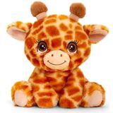 Keel Toys - Pluche Knuffel Dieren Vriendjes set Giraffe en Chimpansee Aapje 25 cm