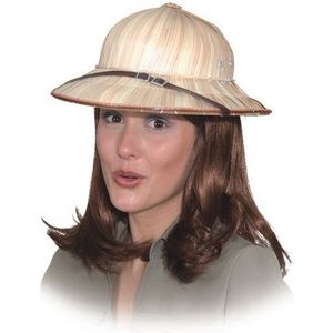 Tropen/safari thema verkleed helm van stro 60 cm - Verkleedhoofddeksels