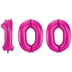 Roze folie ballonnen 100 jaar - Ballonnen