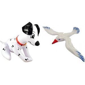 Set opblaasbare dalmatier hond en witte zeemeeuw - Opblaasfiguren