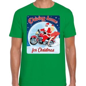 Groen fout kerstshirt  / t-shirt driving home for christmas voor motorfans voor heren - kerst t-shirts