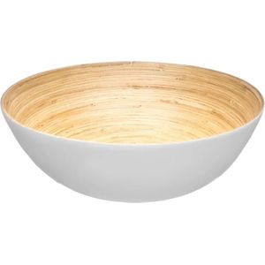 Secret de Gourmet - Slakom/serveer schaal- Bamboe - Wit - D30 cm - Saladeschalen