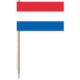 Cocktailprikkers - vlag Nederland - 200x stuks - 7 cm - Cocktailprikkers