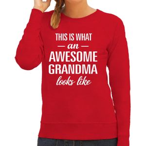 Awesome grandma / oma / grootmoeder cadeau trui rood dames - Feesttruien