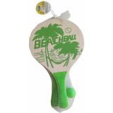 Houten beachball set groen met extra balletjes - Beachballsets