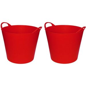 Set van 2x stuks rode flexibele wasmanden 35 cm - Wasmanden