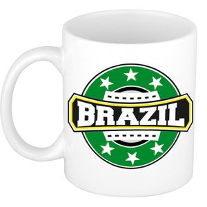 Brazil / Brazilie embleem mok / beker 300 ml - feest mokken