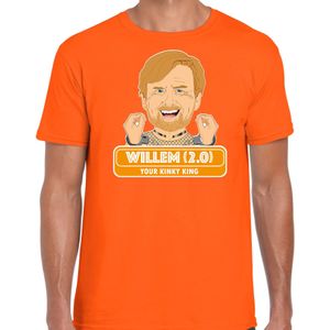 Oranje Koningsdag t-shirt - kingky king - voor heren - Feestshirts