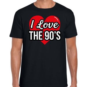 I love 90s verkleed t-shirt zwart voor heren - 90s party verkleed outfit - Feestshirts