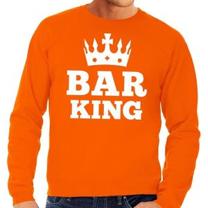 Oranje Bar King met kroontje sweater heren - Feesttruien