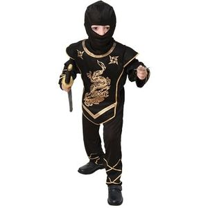 Zwarte ninja carnavalskostuum voor kids - Carnavalskostuums