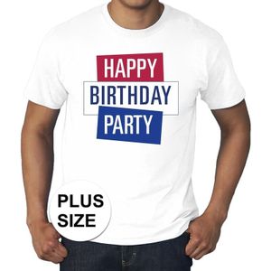 Grote maten wit Toppers Happy Birthday party t-shirt officieel  - Feestshirts
