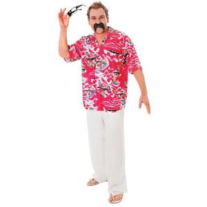 Hawaii verkleedkleding blouse overhemd - rood - voor heren - maat M/L - Carnavalsblouses
