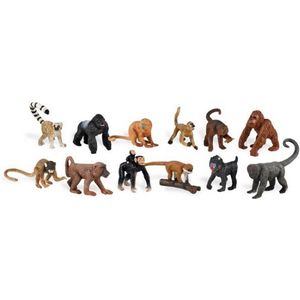 Plastic apen speelfiguren setje 12 stuks - Speelfigurenset