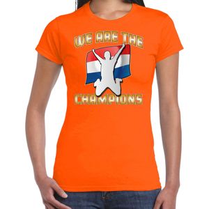 Verkleed T-shirt voor dames - Nederland - oranje - voetbal supporter - themafeest - Feestshirts