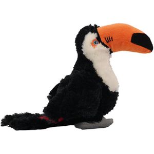Knuffeldier Toekan - zachte pluche stof - zwart/oranje - premium kwaliteit knuffels - 20 cm - Vogel knuffels