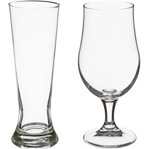 Secret de Gourmet Bierglazen set - pilsglazen fluitje/bierglazen op voet - 8x stuks - glas