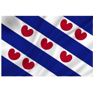 Feestartikelen Friesland thema luxe vlag 70 x 100 cm stevige kwaliteit - Vlaggen