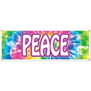 Hippie banner 150 cm - Feestdecoratieborden